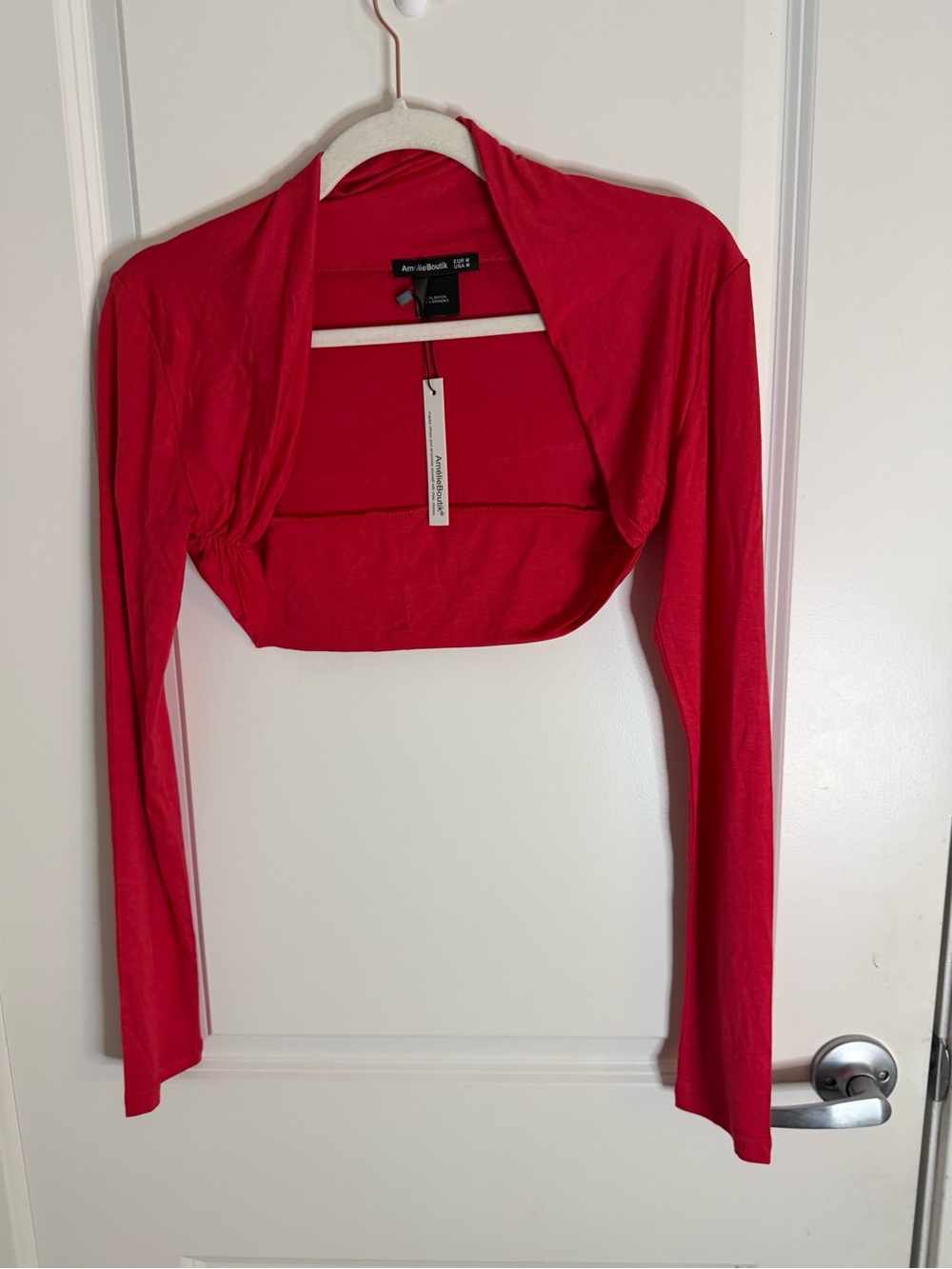 Women's Red Cropped Shrug